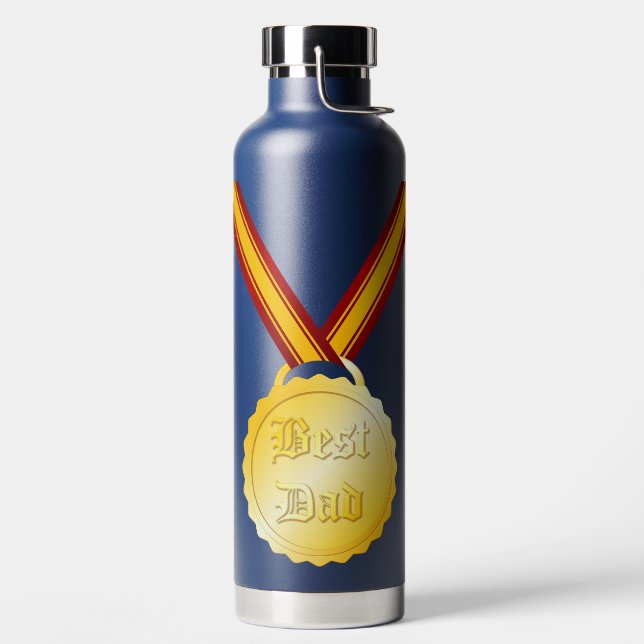 Best Dad Medal Father’s Day Water Bottle (Left)