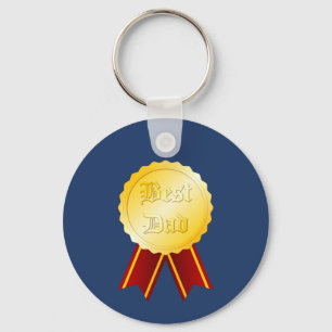Best Dad Medal Ribbon Father’s Day Key Ring