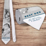 Best Dad Modern Blue Father`s Day 2 Photo Collage Tie<br><div class="desc">Best Dad Modern Blue Father`s Day 2 Photo Collage neck tie. Modern design in blue and white colours with grey rustic texture background. Personalise with your favourite 2 photos and add your names or write any message you want. Make a unique and sweet keepsake gift for dad or new dad...</div>