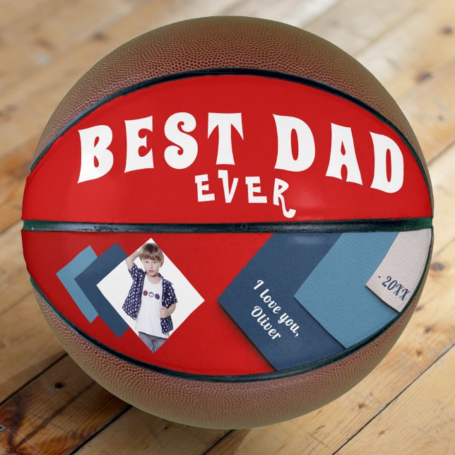 Best Dad Modern Geometrical Photo Father`s Day  Basketball (Creator Uploaded)