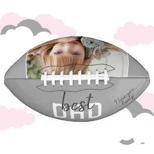 Best Dad Modern Grey Photo Father`s Day American Football