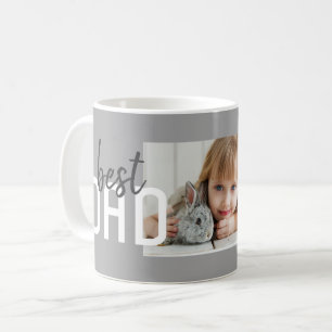 Best Dad Modern Grey Photo Father`s Day Coffee Mug
