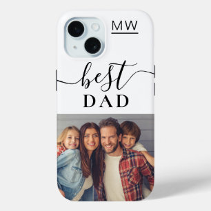 Best Dad Monogram Photo iPhone 15 Case