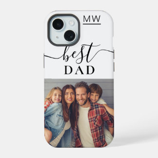 Best Dad Monogram Photo iPhone 15 Case