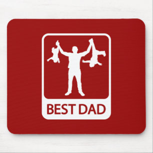 Best Dad Mousepad - Funny Father Holding Children