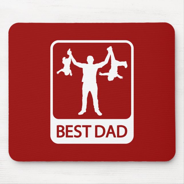 Best Dad Mousepad - Funny Father Holding Children (Front)