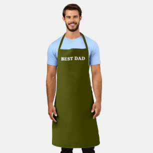 Best Dad olive moss green modern typography solid Apron
