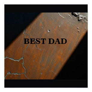 Best Dad on wooden background Poster