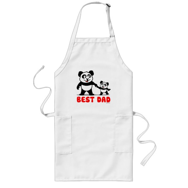 Best Dad Panda Long Apron (Front)