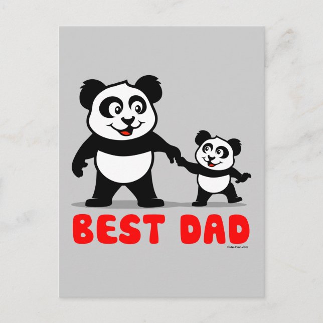 Best Dad Panda Postcard (Front)