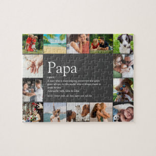 Best Dad Papa Father Definition 14 Photo Fun Grey Jigsaw Puzzle