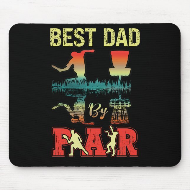 Best Dad Par Discgolf Discgolfer Frisbee Golfing Mouse Mat (Front)