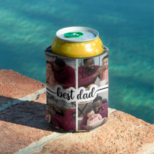 Best Dad Personalised 4 Photo Collage Can Cooler