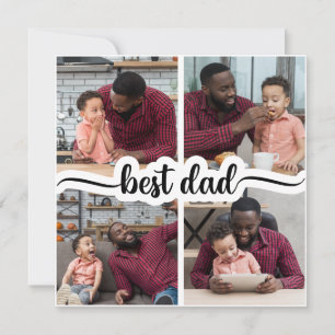 Best Dad Personalised 4 Photo Collage Card