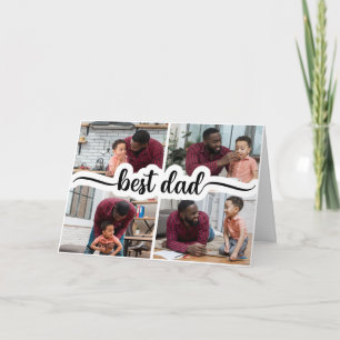 Best Dad Personalised 4 Photo Collage Card