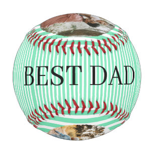 Best Dad Personalized 3 Photo Baseball