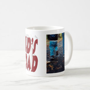 Best Dad photo burgundy 3d text Coffee Mug