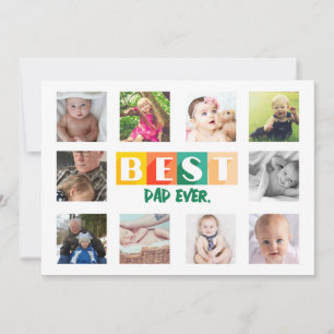 BEST DAD Photo Collage Custom Personalised Cute Holiday Card
