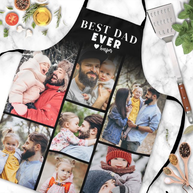 Best Dad Photo Collage Father's Day Apron (Best Dad Photo Collage Father's Day Apron )
