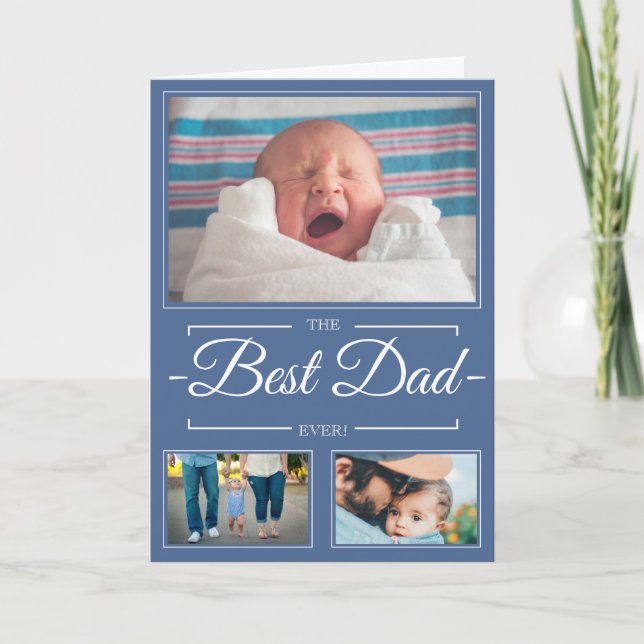 Best Dad Photo Collage Father's Day Greeting Card (Front)