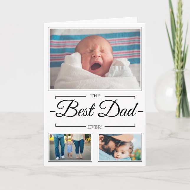 Best Dad Photo Collage Father's Day Greeting Card (Front)