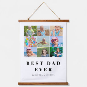 Best Dad Photo Collage Hanging Tapestry