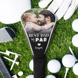 Best Dad Photo Golf Head Cover<br><div class="desc">This personalised golf club head cover is the perfect way to celebrate the "Best Dad By Par." The design showcases a bold mix of typography with script fonts, creating a stylish and heartfelt message. A black gradient at the bottom fades into a customisable photo, which can feature the gifter, a...</div>