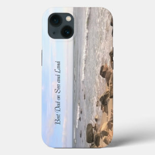 Best Dad Photo of the Wavy Atlantic Ocean Blue Sky iPhone 13 Case