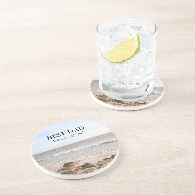 Best Dad Photo of Wavy Atlantic Ocean Blue Sky Coaster (Side)