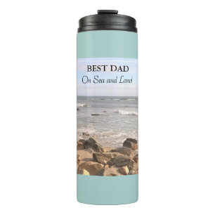 Best Dad Photo of Wavy Atlantic Ocean Blue Sky Thermal Tumbler