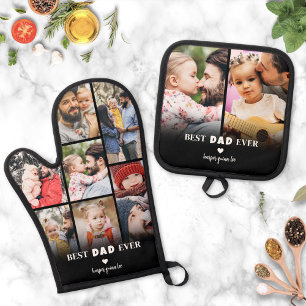 Best Dad Photo Oven Mitt & Pot Holder Set