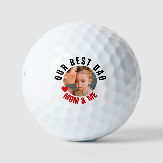 Best Dad Photo Personalise Golf Balls (Front)