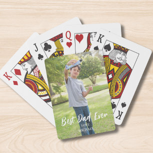 Best Dad Photo Personalised Playing Cards