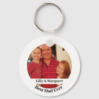 Best Dad Photo Round Keychain