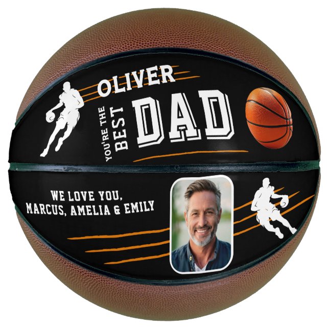 Best Dad Player Silhouette Father Keepsake Photo Basketball (Front)
