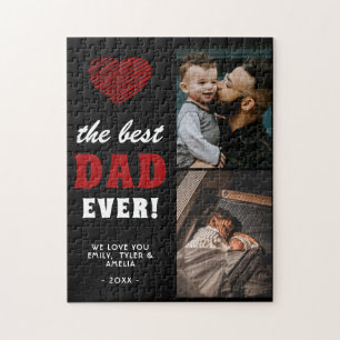 Best Dad Red Heart Father's Day 2 Photo  Jigsaw Puzzle