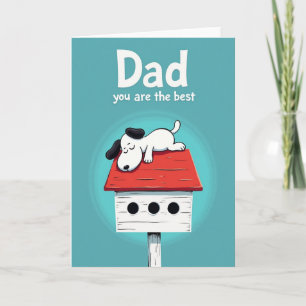 Best Dad Resting Dog Art Card