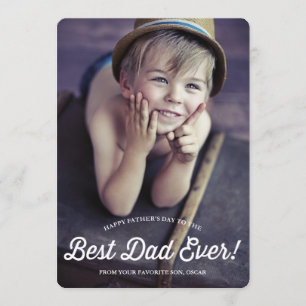 Best Dad Retro Calligraphy Father's Day Card