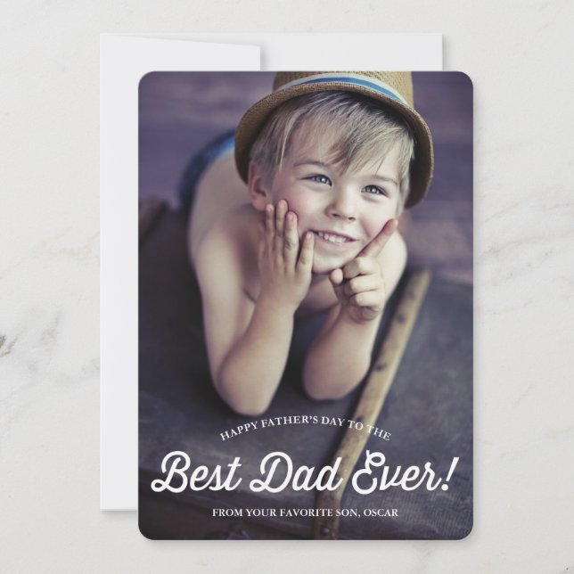 Best Dad | Retro Calligraphy Father's Day Card (Front)