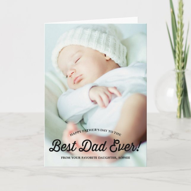 Best Dad | Retro Calligraphy Father's Day Card (Front)