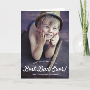 Best Dad   Retro Calligraphy Father's Day Card