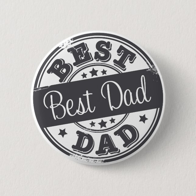 Best Dad - rubber stamp effect - 6 Cm Round Badge (Front)