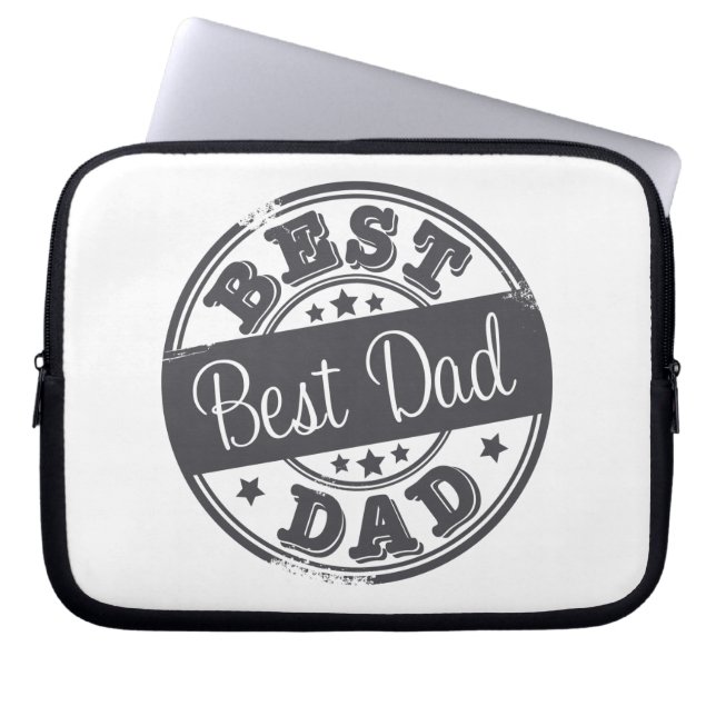 Best Dad - rubber stamp effect - Laptop Sleeve (Front)