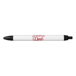 Best Dad Script Red Heart Black Ink Pen