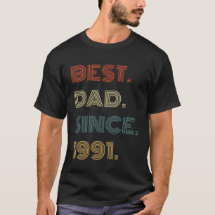 Best Dad Since 1991 Clothes  for Him Men Retro Vin T-Shirt
