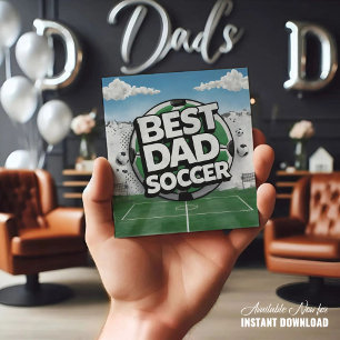 Best Dad soccer graffiti fathers day Holiday Card