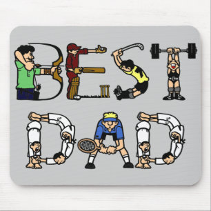 Best Dad Sports Fun Text Mouse Mat