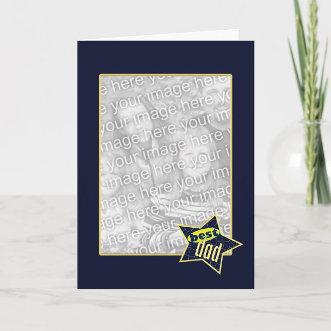 Best Dad Star photo frame (tall) Card (Front)
