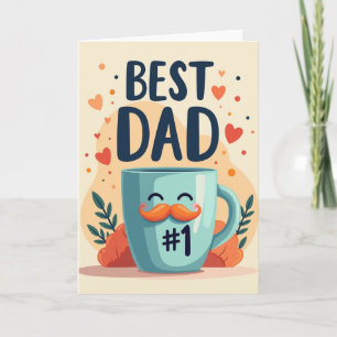 Best Dad Teal Type Art Card