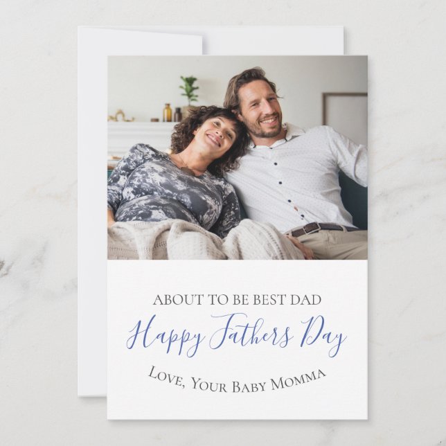Best Dad To Be Fathers Day Custom Photo Holiday Card (Front)